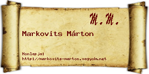 Markovits Márton névjegykártya